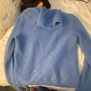 blue 100% cashmere sweater